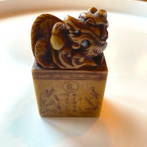 Antique Chinese Dragon Shoushan Stone Seal